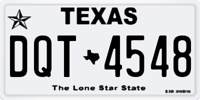 TX license plate DQT4548