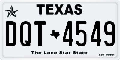 TX license plate DQT4549
