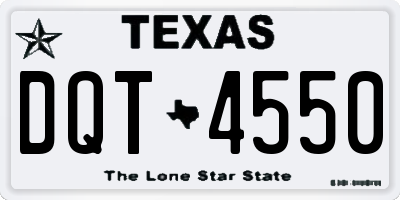 TX license plate DQT4550