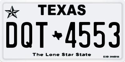 TX license plate DQT4553