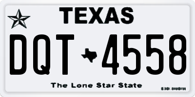 TX license plate DQT4558