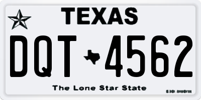 TX license plate DQT4562