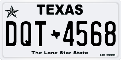 TX license plate DQT4568