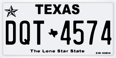TX license plate DQT4574