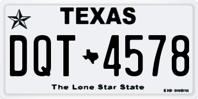 TX license plate DQT4578