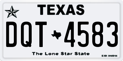 TX license plate DQT4583