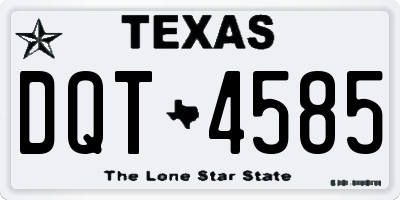 TX license plate DQT4585
