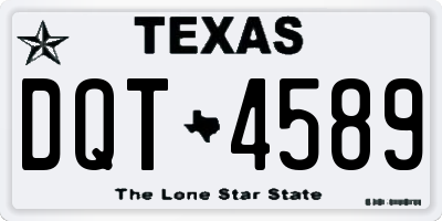 TX license plate DQT4589