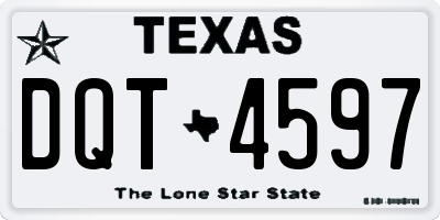 TX license plate DQT4597