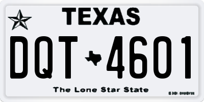 TX license plate DQT4601