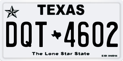 TX license plate DQT4602
