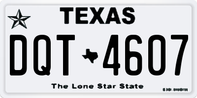 TX license plate DQT4607