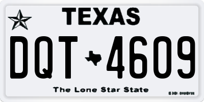 TX license plate DQT4609