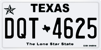 TX license plate DQT4625