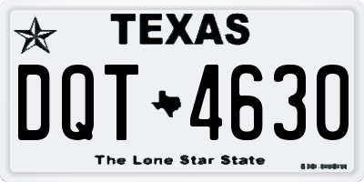 TX license plate DQT4630