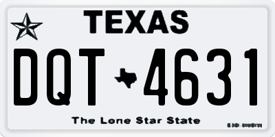 TX license plate DQT4631
