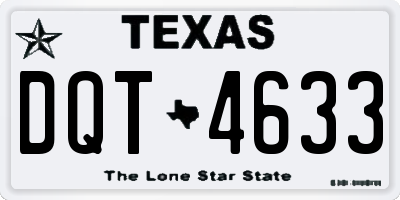 TX license plate DQT4633