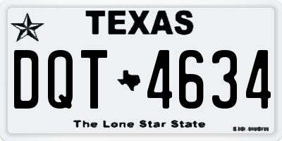 TX license plate DQT4634