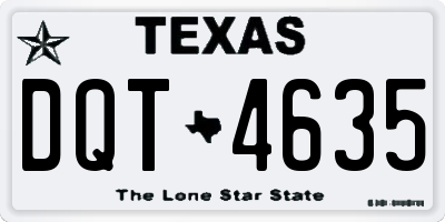 TX license plate DQT4635