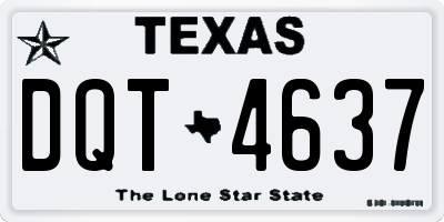 TX license plate DQT4637