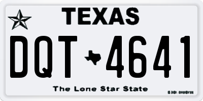 TX license plate DQT4641