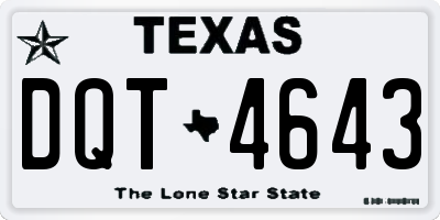 TX license plate DQT4643