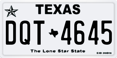 TX license plate DQT4645