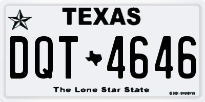 TX license plate DQT4646