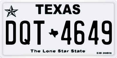 TX license plate DQT4649
