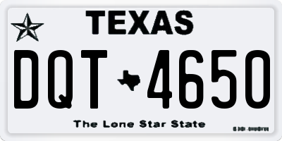 TX license plate DQT4650
