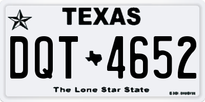 TX license plate DQT4652