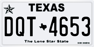 TX license plate DQT4653