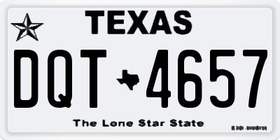 TX license plate DQT4657