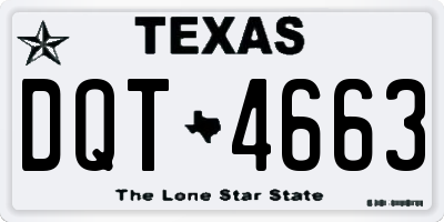 TX license plate DQT4663