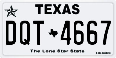 TX license plate DQT4667