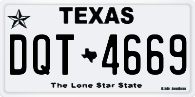 TX license plate DQT4669