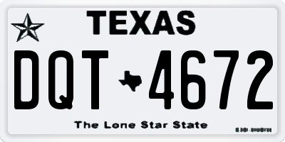 TX license plate DQT4672