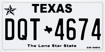 TX license plate DQT4674