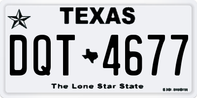TX license plate DQT4677