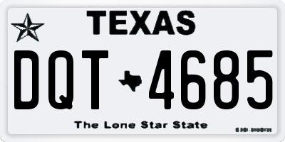 TX license plate DQT4685