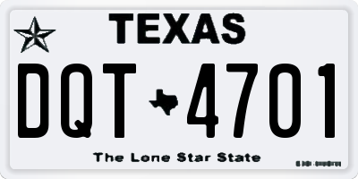 TX license plate DQT4701