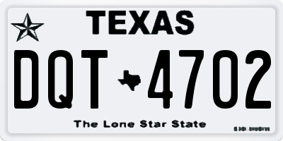 TX license plate DQT4702