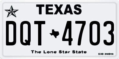 TX license plate DQT4703