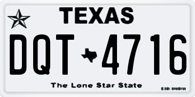 TX license plate DQT4716