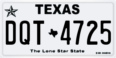 TX license plate DQT4725