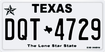 TX license plate DQT4729