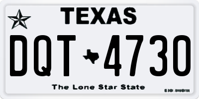 TX license plate DQT4730