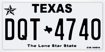 TX license plate DQT4740