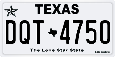 TX license plate DQT4750