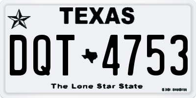 TX license plate DQT4753